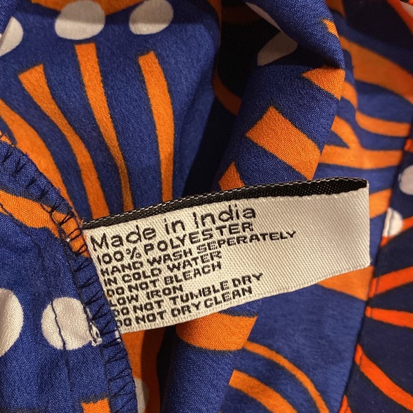 Buckhead Betties Dive Bar Savannah Dress Orange & Navy size s (d) - Picture 9 of 9